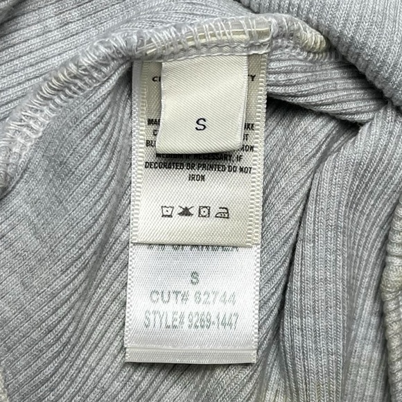 Citizens of Humanity Dasha Bodysuit Gray Rib Knit Cut Out Long Sleeve Size Small - Picture 8 of 11